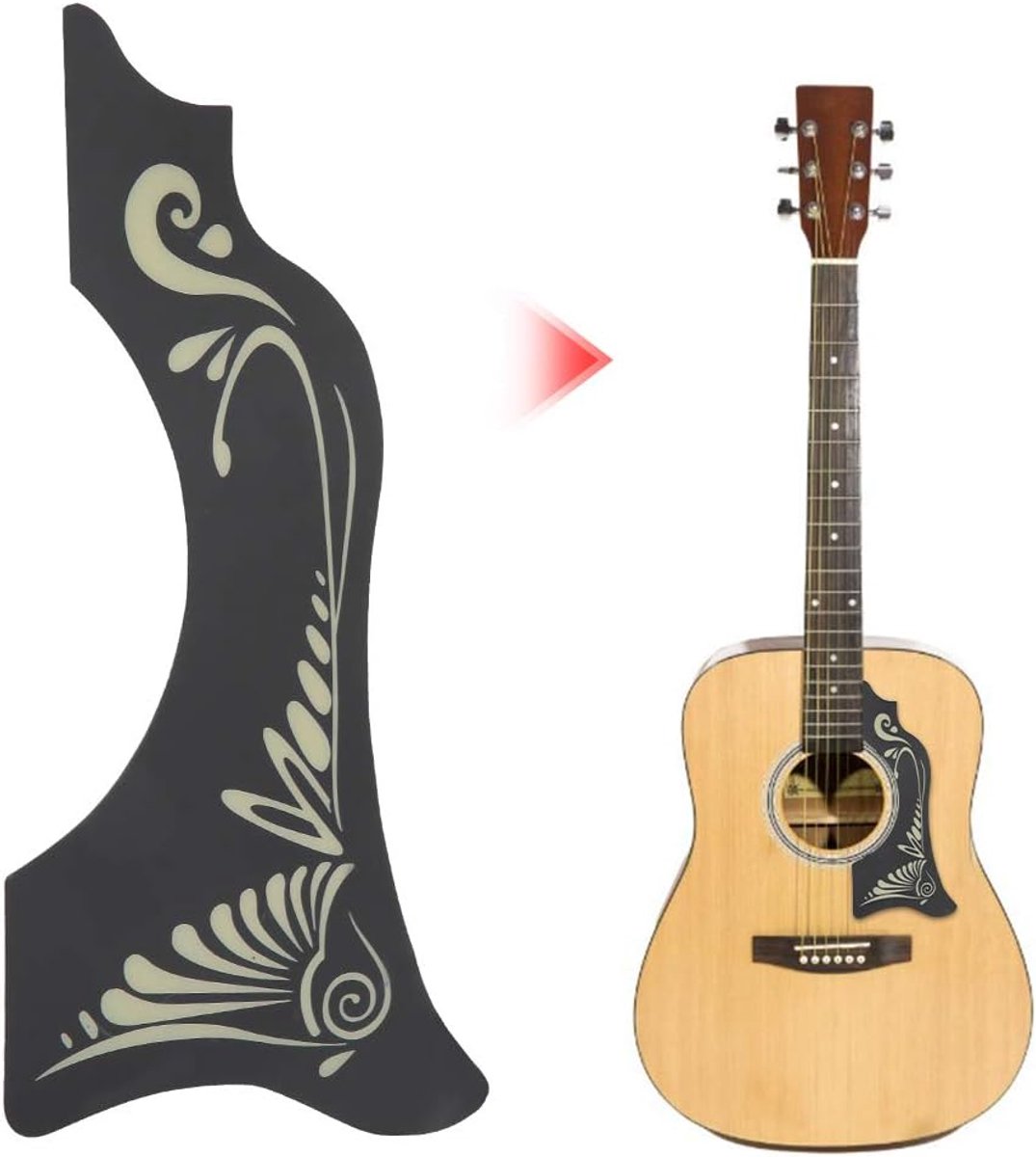 Gitaarpickguard 2Pcs - Zelfklevend PVC - Bescherming tegen krassen - Mooie decoratie voor instrument - ShopVlot