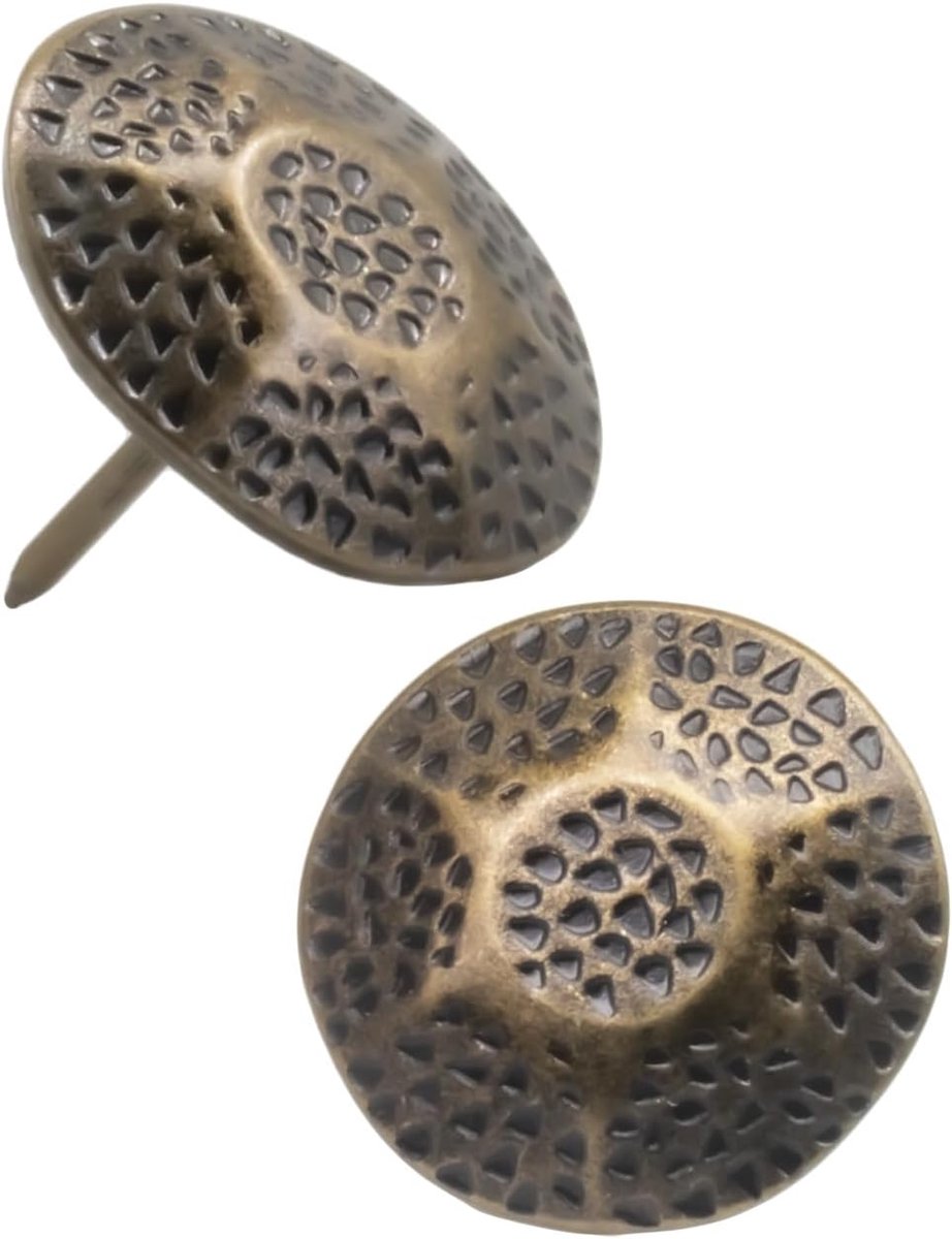 Decoratieve spijkers 10x Ø25mm - bronzen look - textuurkop - ideaal voor meubels - ShopVlot