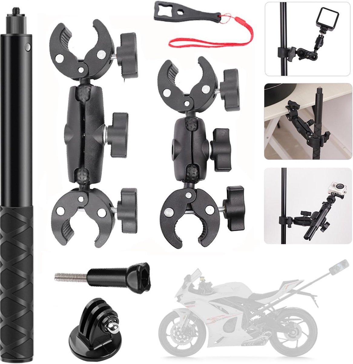 Camera houder voor Insta 360 x4 - 360 graden rotatie - Aluminium - Geschikt voor verschillende toepassingen - ShopVlot