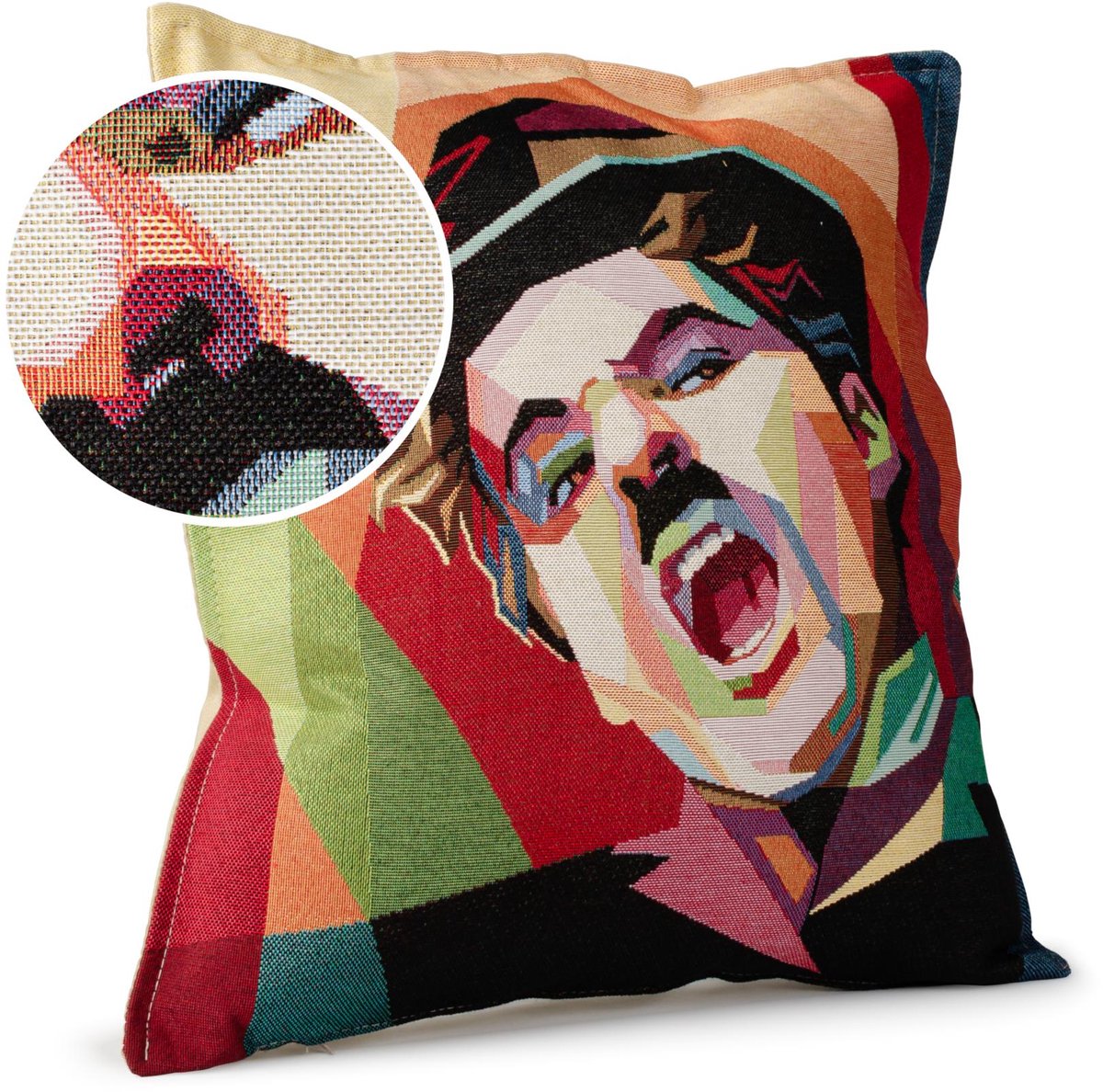 ANRO Sierkussen Charlie Chaplin 45x45cm – Jacquard Gobelin Inclusief Vulling Bank Woonkamer