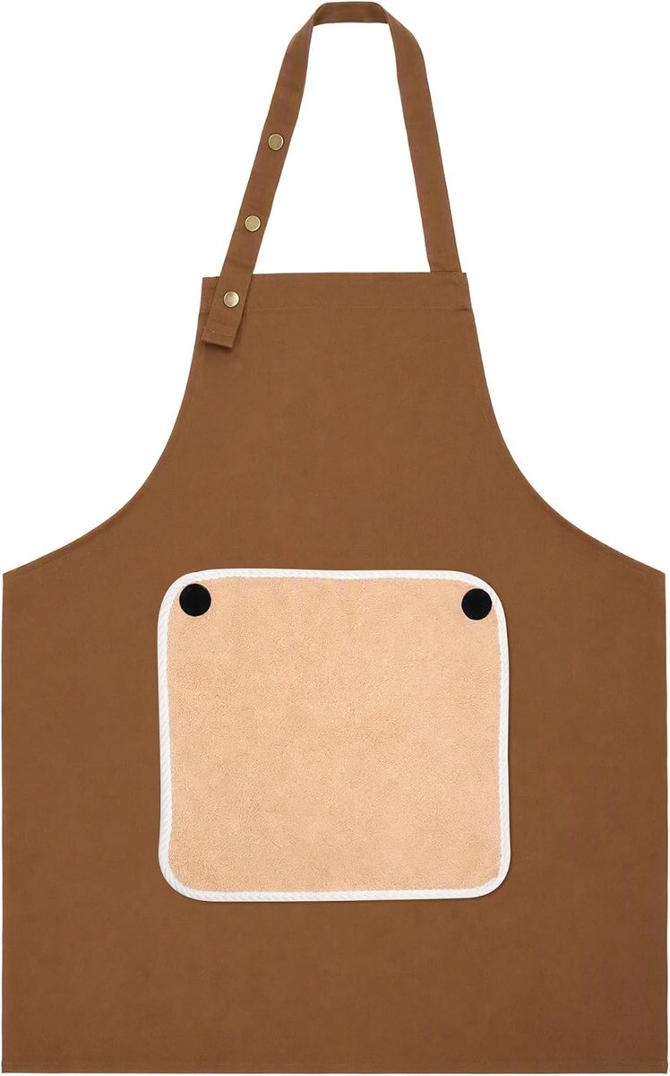 Kookschort met afneembare handdoek - barbecueschort - 2 zakken - ideaal voor in de keuken - ShopVlot