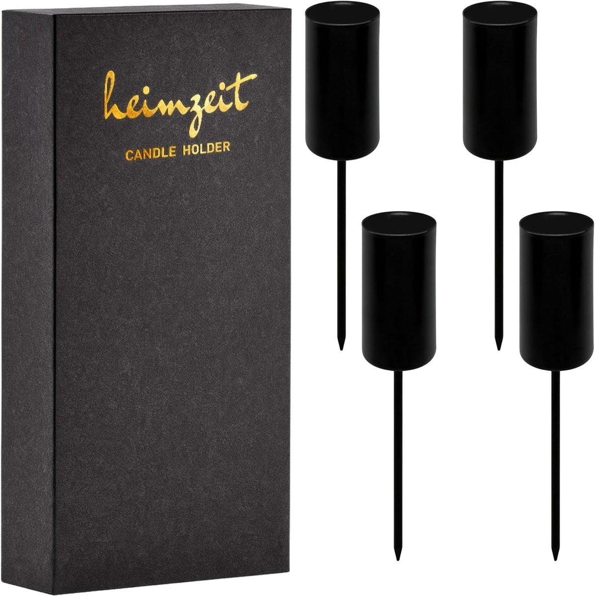 Kaarsenhouder Ø22 mm - 4 Stuks Zwart - Stijlvol Design - Elegante Tafeldecoratie - ShopVlot
