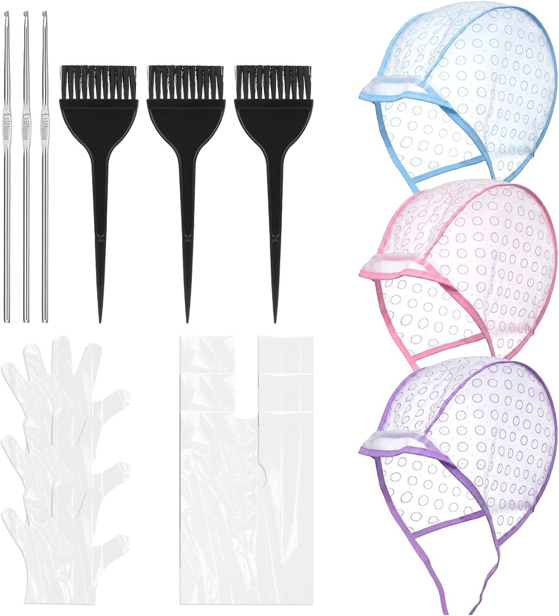 Haarverfset 15-delig - Haarverfcap met haarkleurborstels - Ideaal voor highlights thuis - ShopVlot