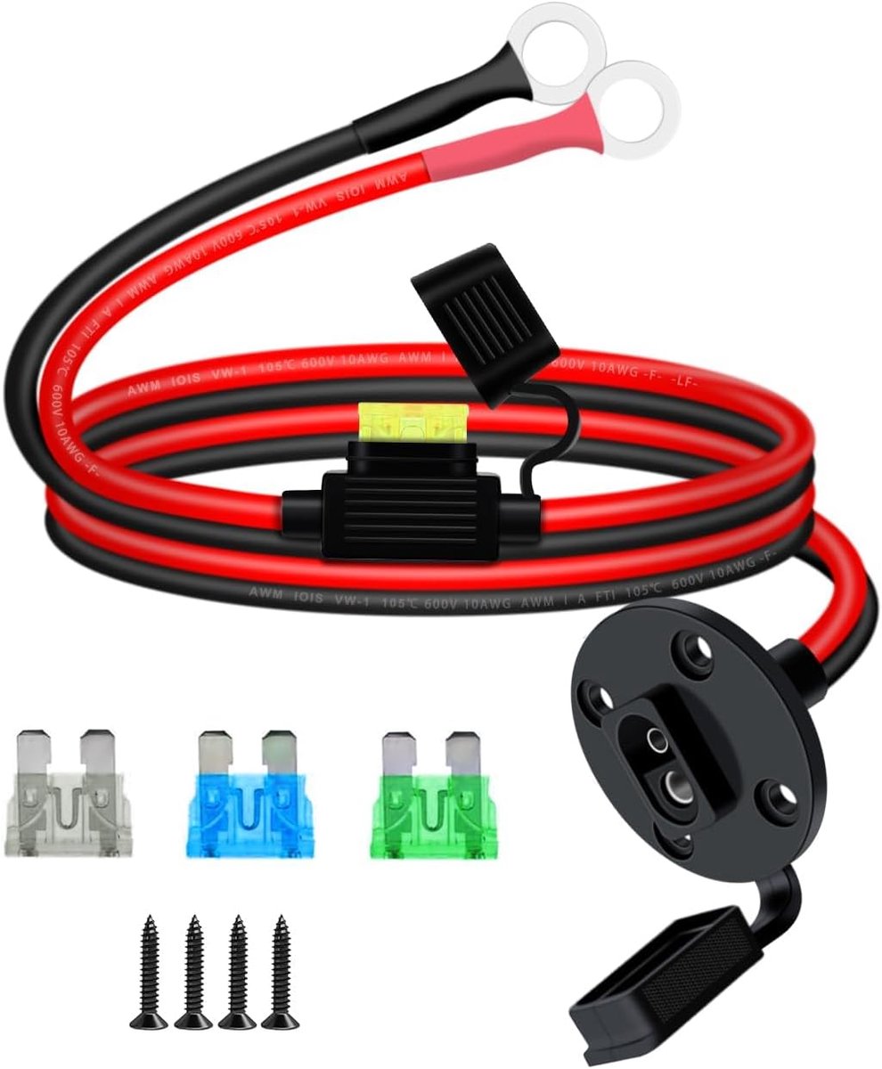 SAE aansluiting weerbestendig 10AWG - 1 meter kabel - flexibele koperen draad - ideaal voor buitengebruik - ShopVlot