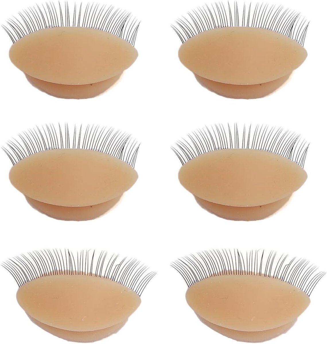 Vervangende Oogleden voor Mannequin Hoofd - Silicone met Wimpers - Voor Ooglas Extensions Training - ShopVlot