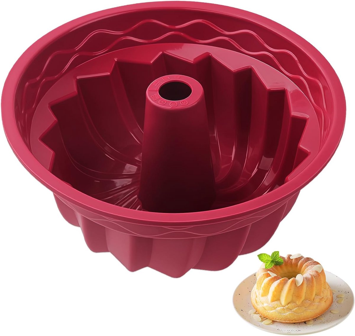 Silicone Gugelhupvorm Ø24 cm - Hoge kwaliteit - Gemakkelijk te reinigen - Ideaal voor taarten - ShopVlot
