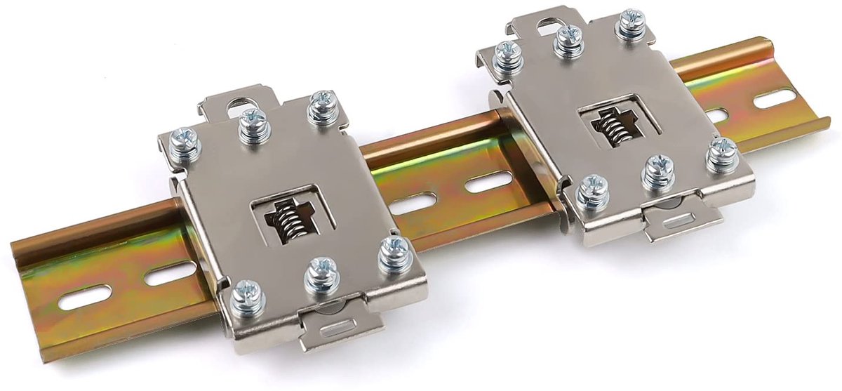 DIN rail clips 20 cm - koudgewalst staal - met schroeven - eenvoudig te monteren - ShopVlot