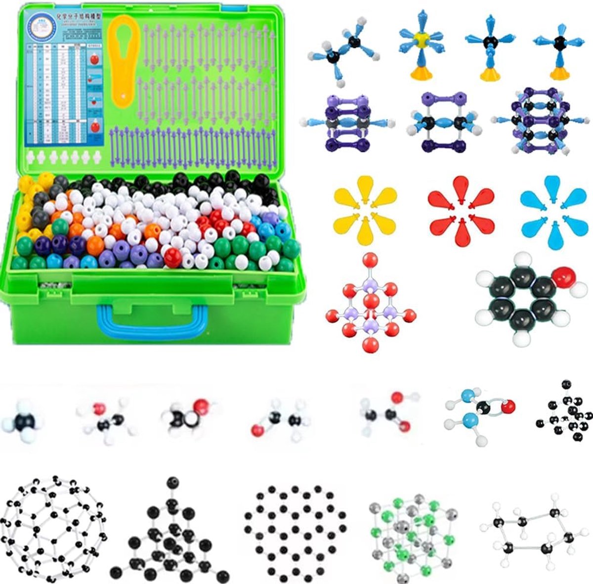 Moleculaire set voor chemie - 1049 stuks - hoogwaardige plastic - bouw je eigen moleculen - ShopVlot