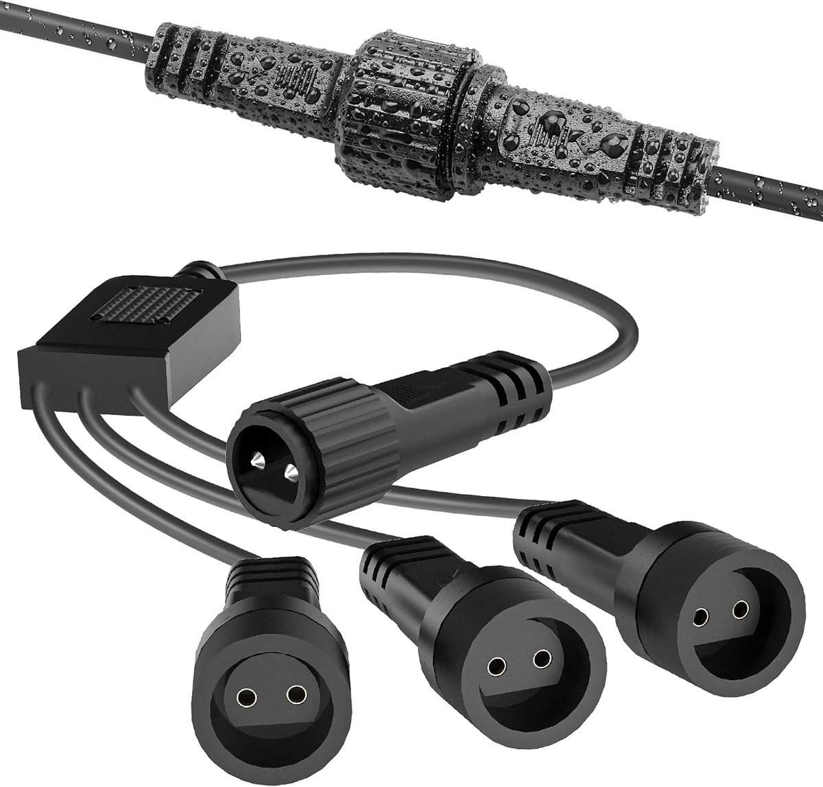 Lichtsnoer verdeler Y-vormig - 1 tot 3 aansluitingen - voor kerstverlichting - eenvoudig aansluiten en gebruiken - ShopVlot