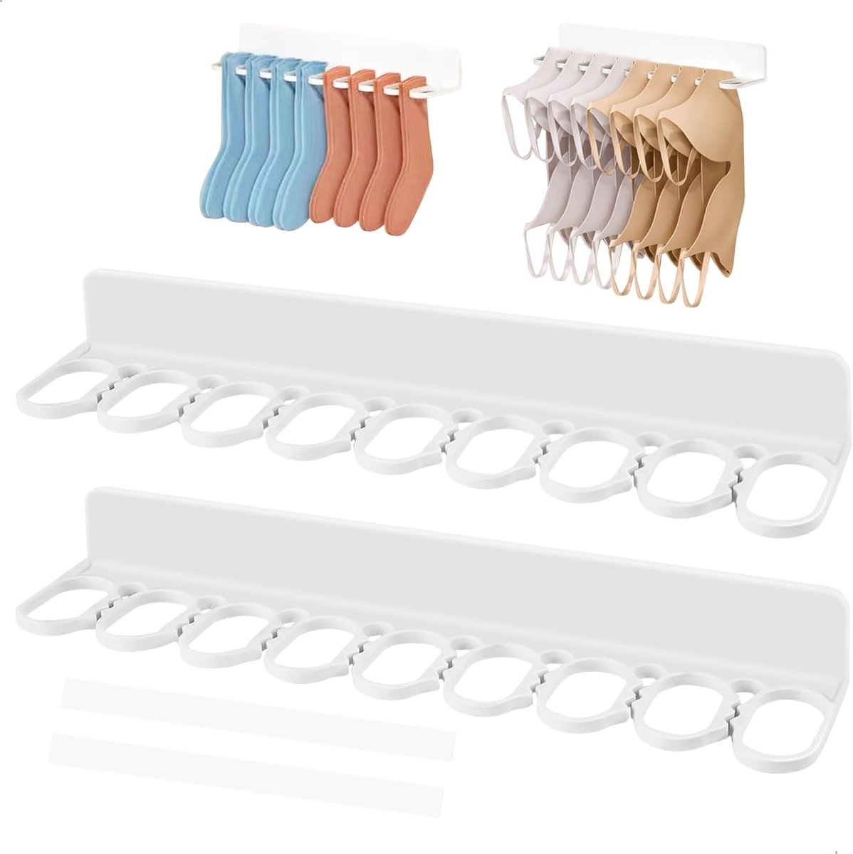 Hanging organiser met 9 houders - zelfklevend - wand- en deurorganiser - bespaar ruimte in huis - ShopVlot