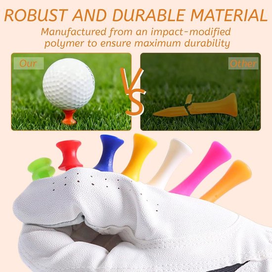 105 Stuks Golf Tees voor Wintergebruik, Herbruikbare Schokbestendige Plastic Tees, Ideaal voor Golftraining en Gezinsplezier — afbeelding 2