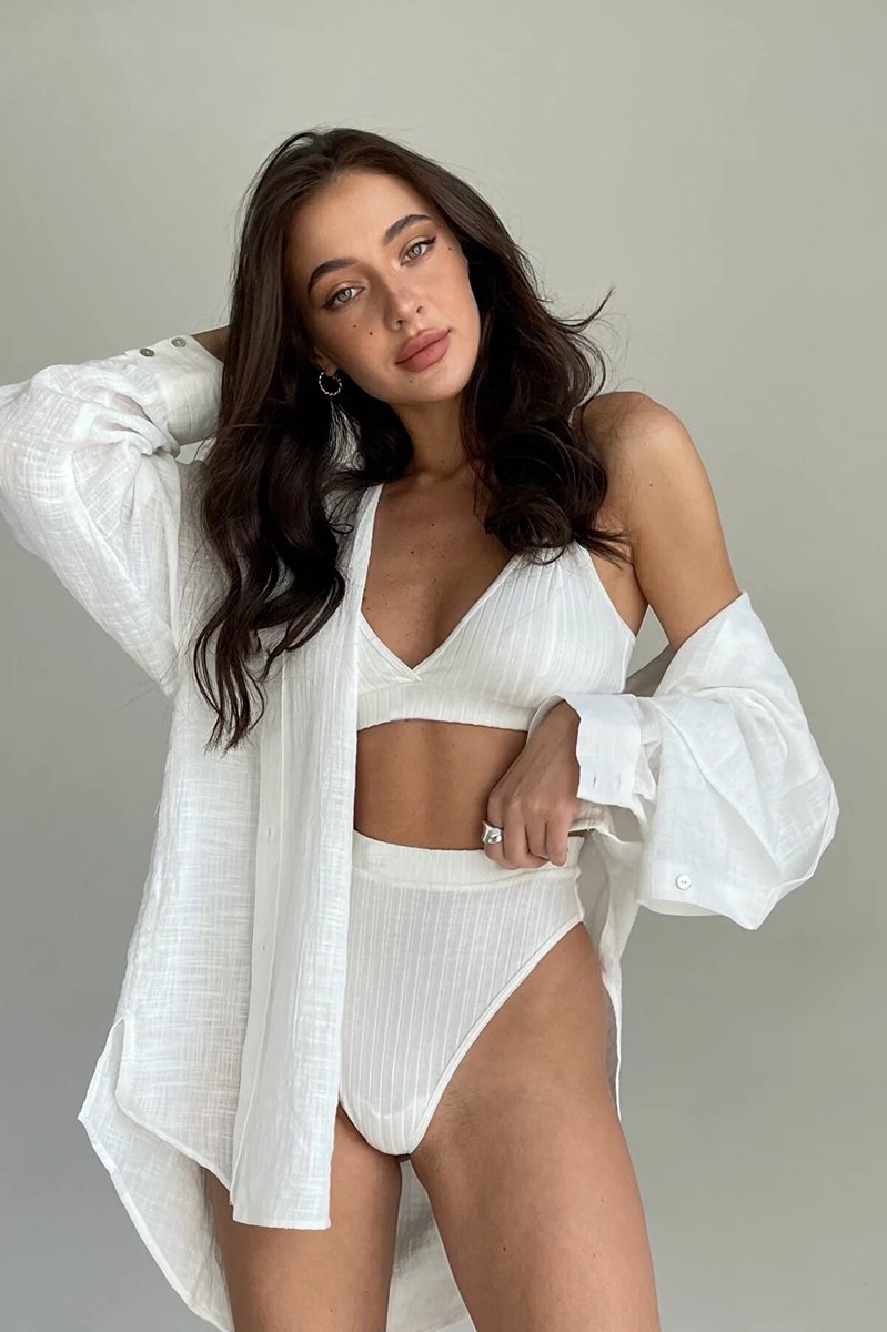 Witte Lingerie Set met Beha en Slipje - Maten S/M en L/XL