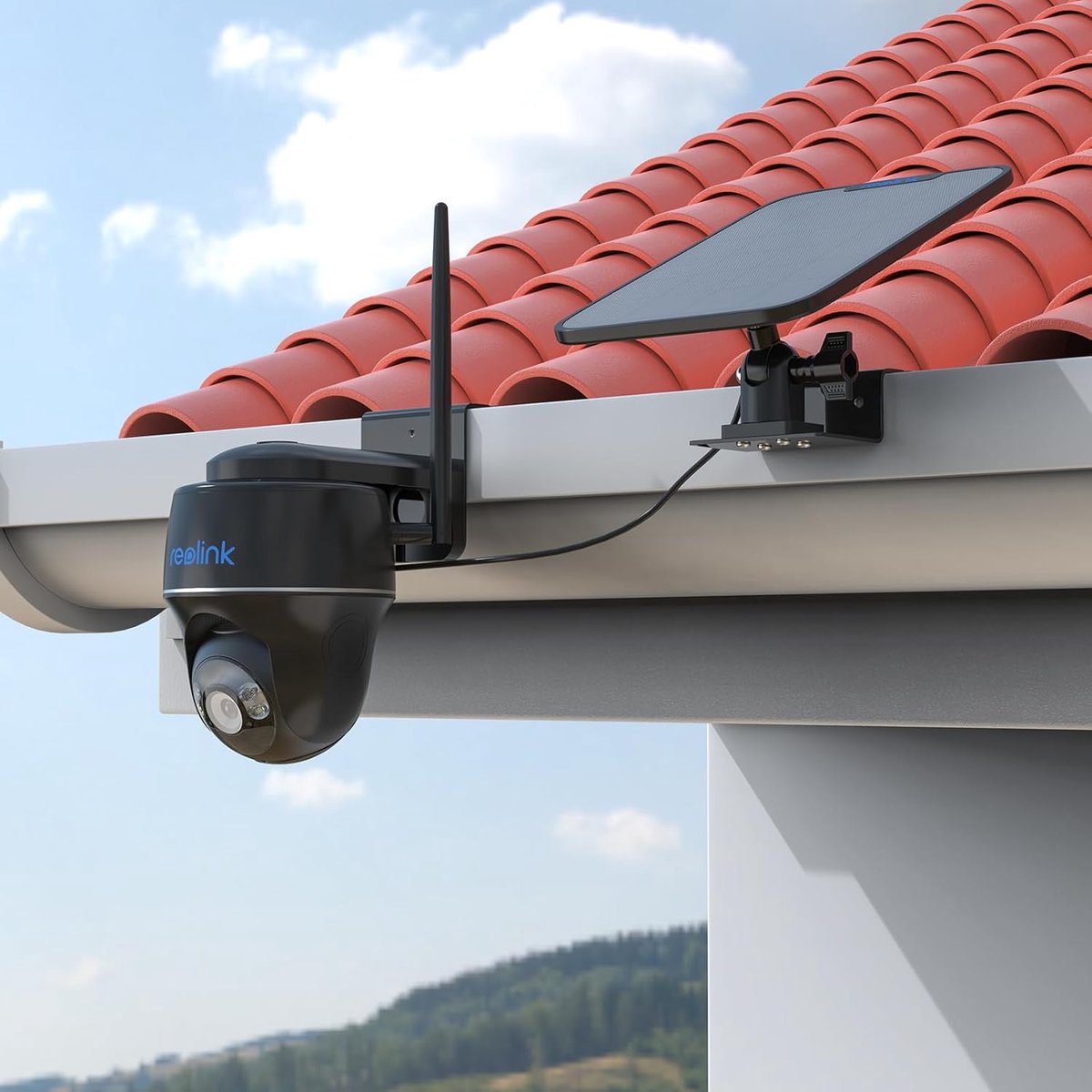 Camera en zonnepaneel houder - Gootbevestiging - Zwart - Betrouwbare montage voor Reolink camera's - ShopVlot