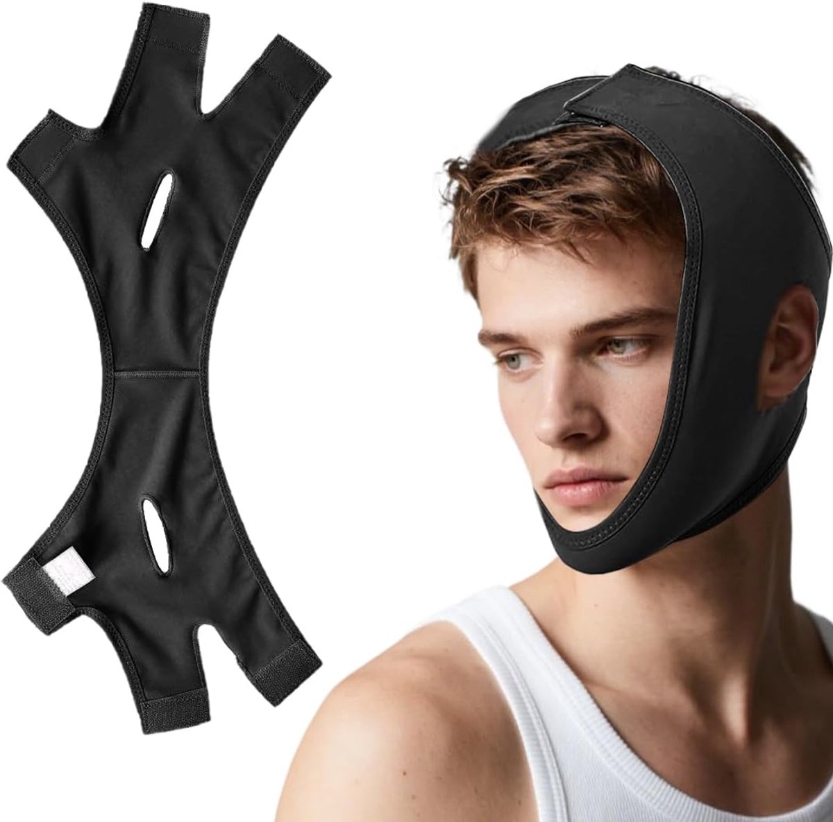 V-lifting masker - herbruikbaar V-vormig masker - huidvriendelijk Lycra - verstevigt gelaatscontouren - ShopVlot