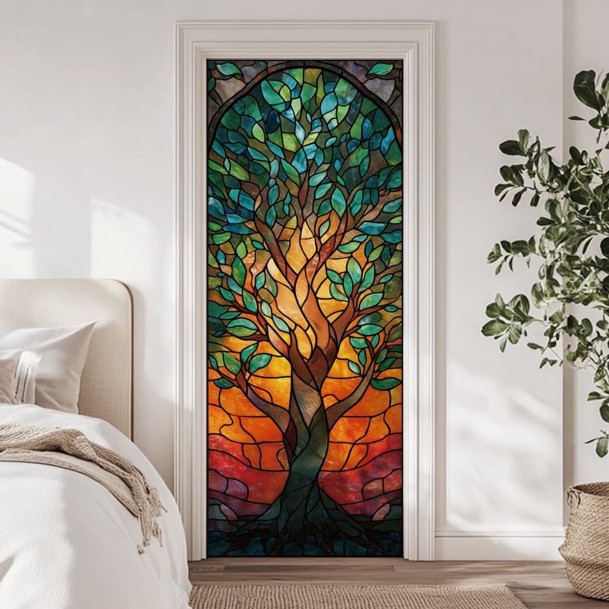Deursticker 3D Boom des Levens - 40cm x 200cm - PVC Waterdicht - Perfect voor slaapkamer of woonkamer - ShopVlot