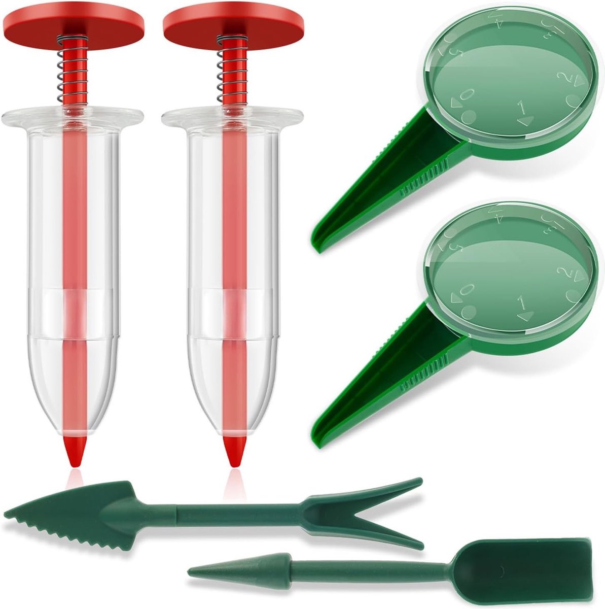 Set van 6 Mini Zaadverspreiders voor het Planten van Groenten en Bloemen, Handgereedschap voor Tuinieren en Zaaddistributie