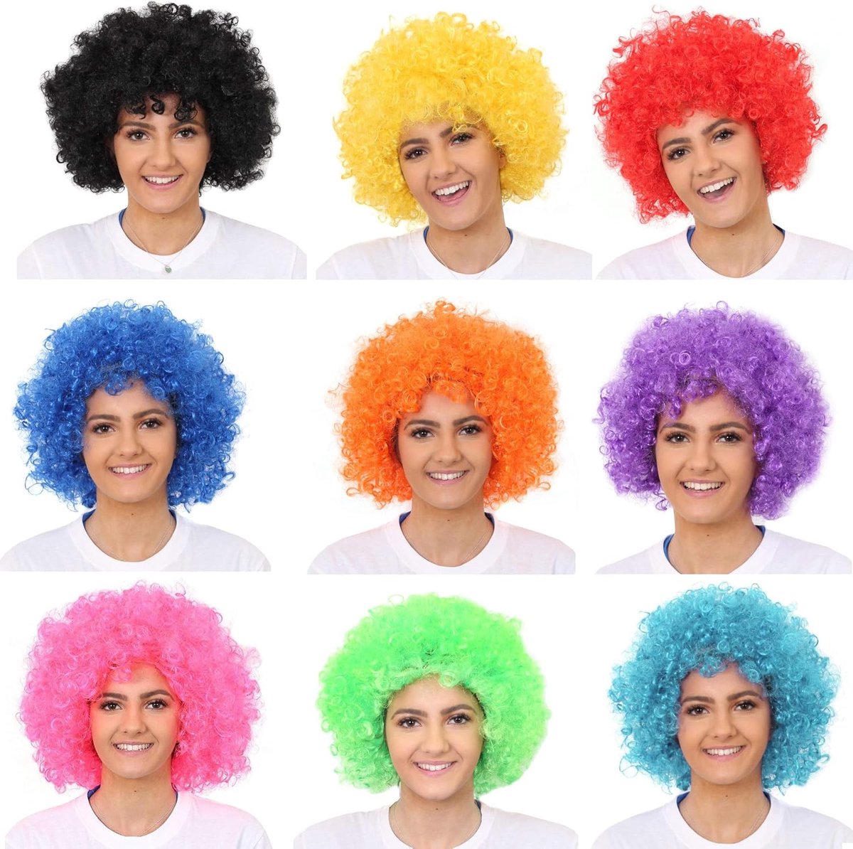 Afro Pruik - Krullend Hoofd - Feestkostuum Accessoire - Unisex Maat - 140 gram - Groen