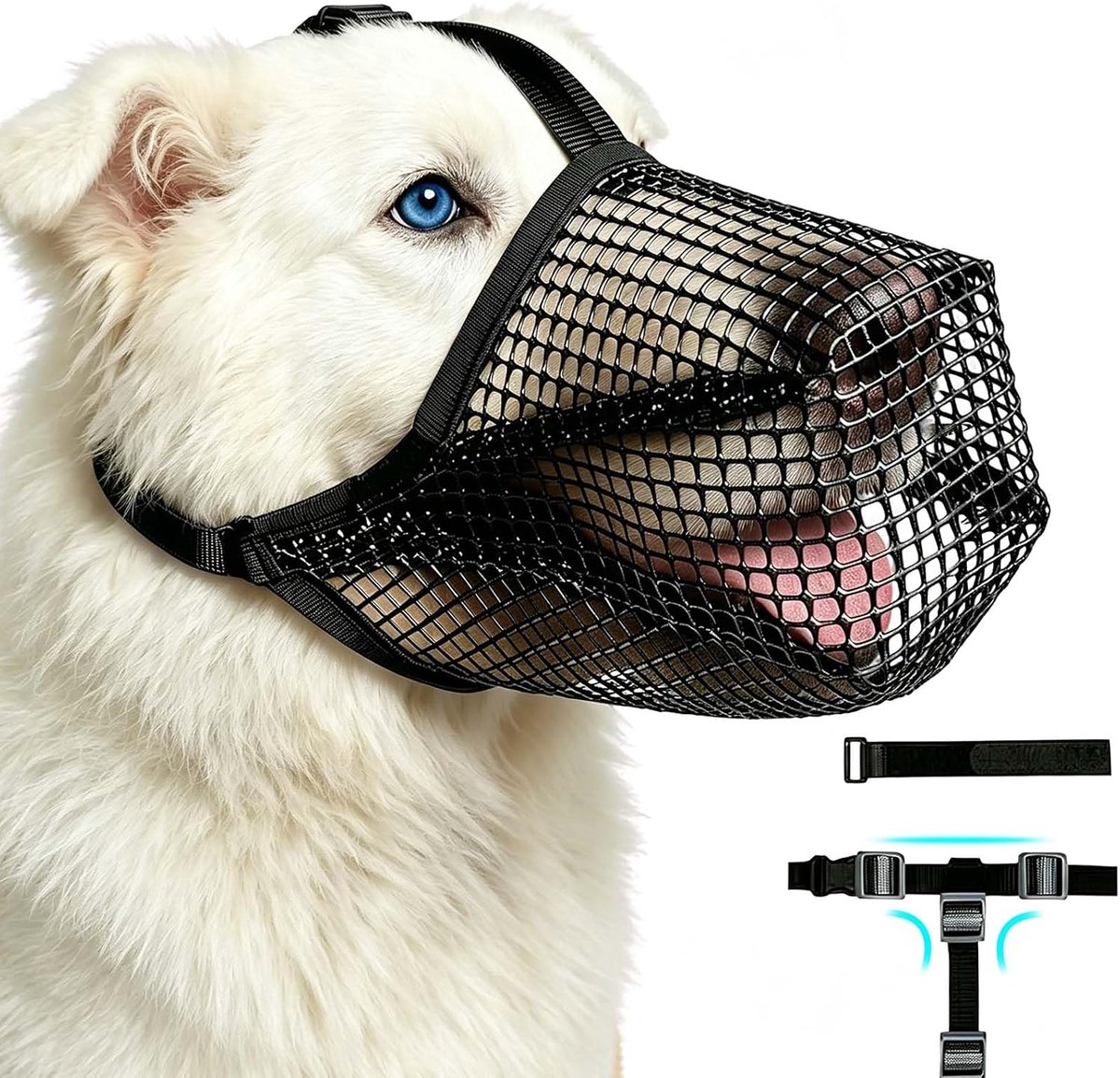 Muilkorf voor honden L - ademend materiaal - verstelbaar - voorkomt kauwen en eten tijdens wandelingen - ShopVlot