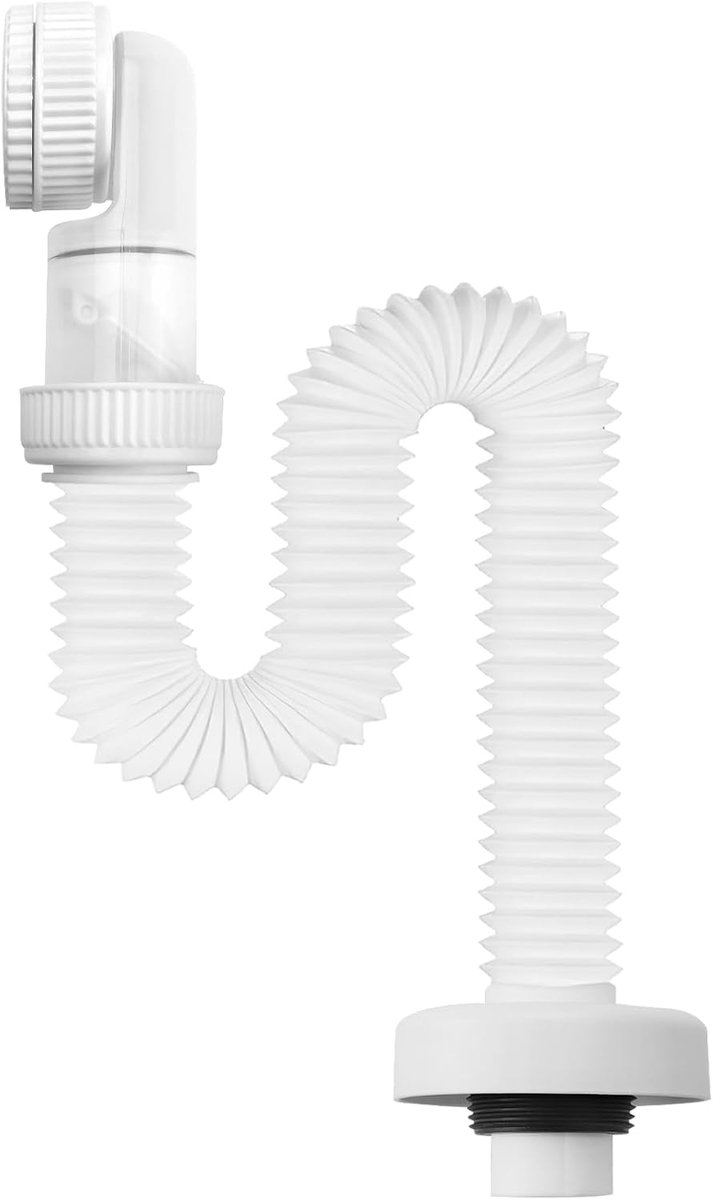 Sifon 1/4 inch - Flexibele afvoerslang - 360° draaibaar - Ruimtebesparend voor badkamer - ShopVlot