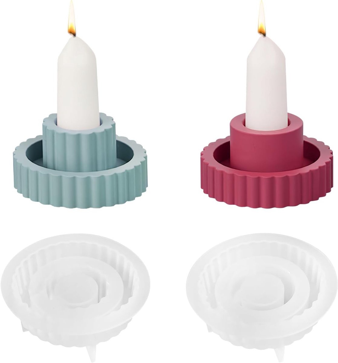 Silicone Moulds Candle Holder - 2 Stuks - Rond - Creatieve ontwerpen voor sfeervolle decoratie - ShopVlot