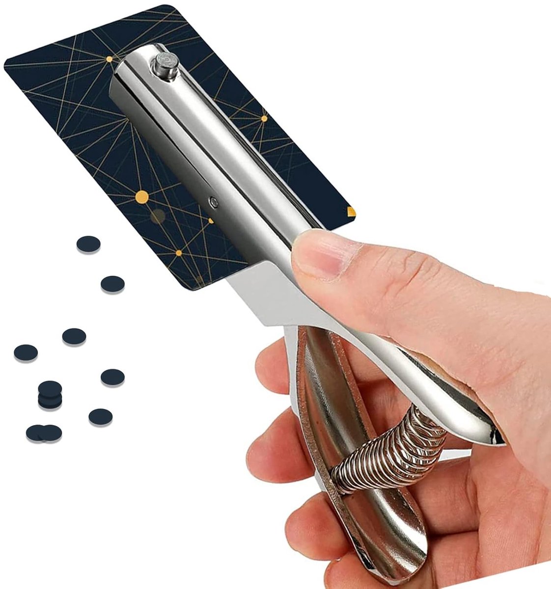 Enkele Perforator - Zilver - 1/4 inch - Zinklegering - Voor Papier en PVC Kaarten