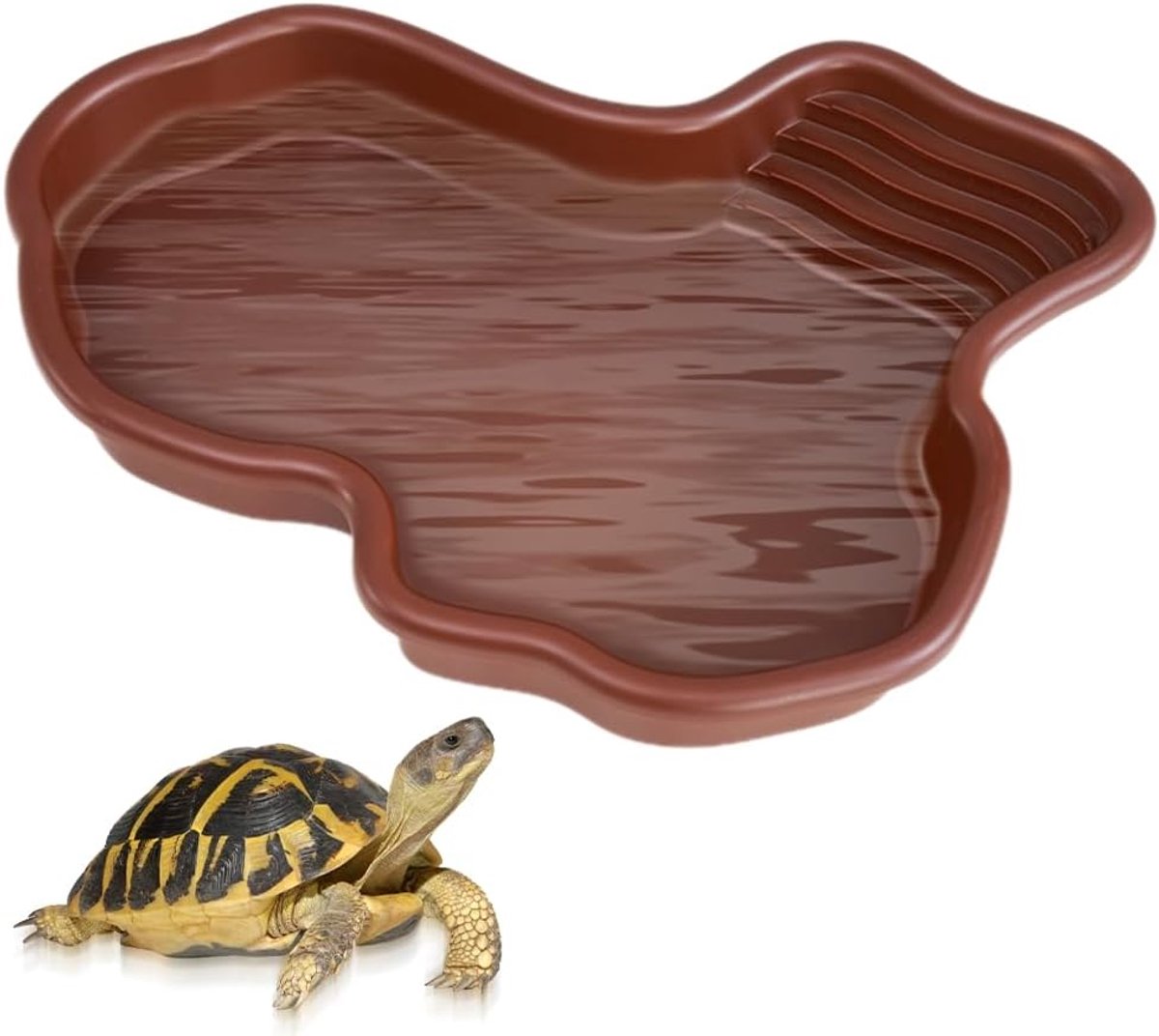 Reptielen waterbak groot - anti-slip ontwerp - hellende bodem - comfortabel voor schildpadden - ShopVlot