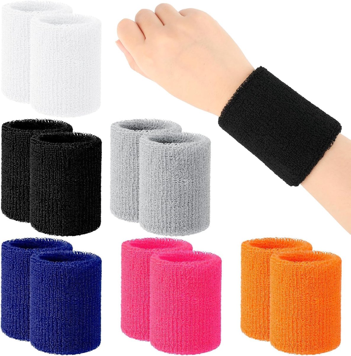 Sweatbands 8 cm - Super zachte en elastische katoen - Multi-kleur - Ideaal voor sport en fitness - ShopVlot
