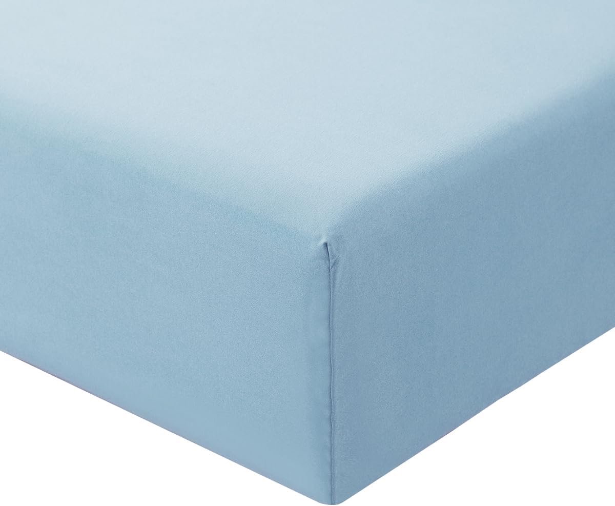 Fitted sheet 160 x 200 cm - Lichtblauw microvezel - Geschikt voor matrashoogte tot 25 cm - Perfecte pasvorm - ShopVlot