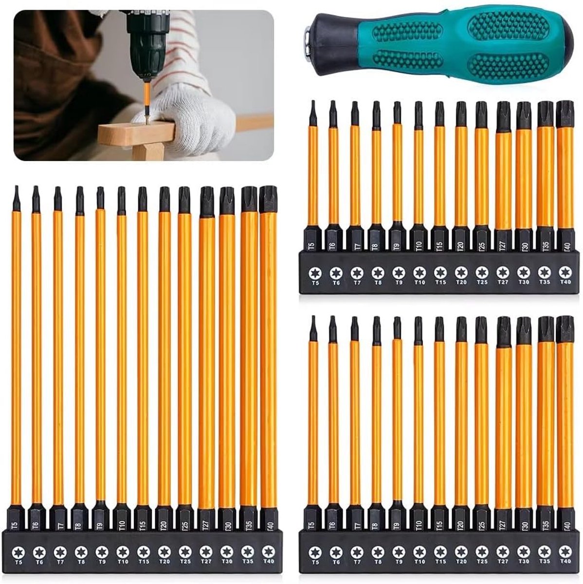 Torx-schroevendraaiers 14 stuks - 150 mm - S2-industrieel staal - perfect voor reparatie - ShopVlot