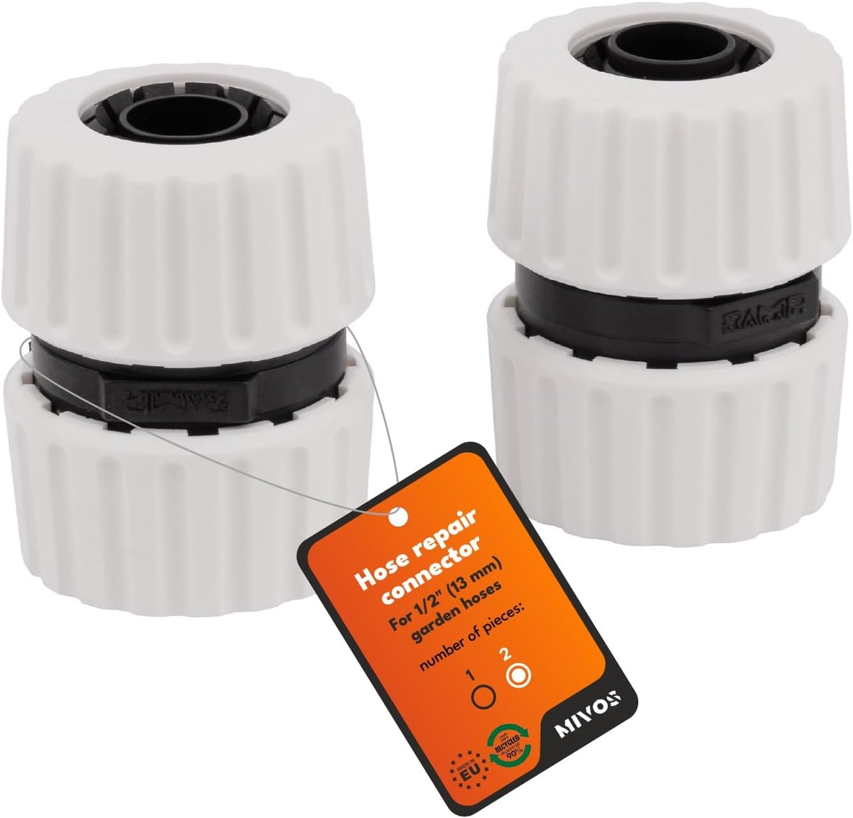 Hose repair 1/2 inch - 90% gerecycled plastic - duurzame aansluiting - eenvoudig te gebruiken - ShopVlot
