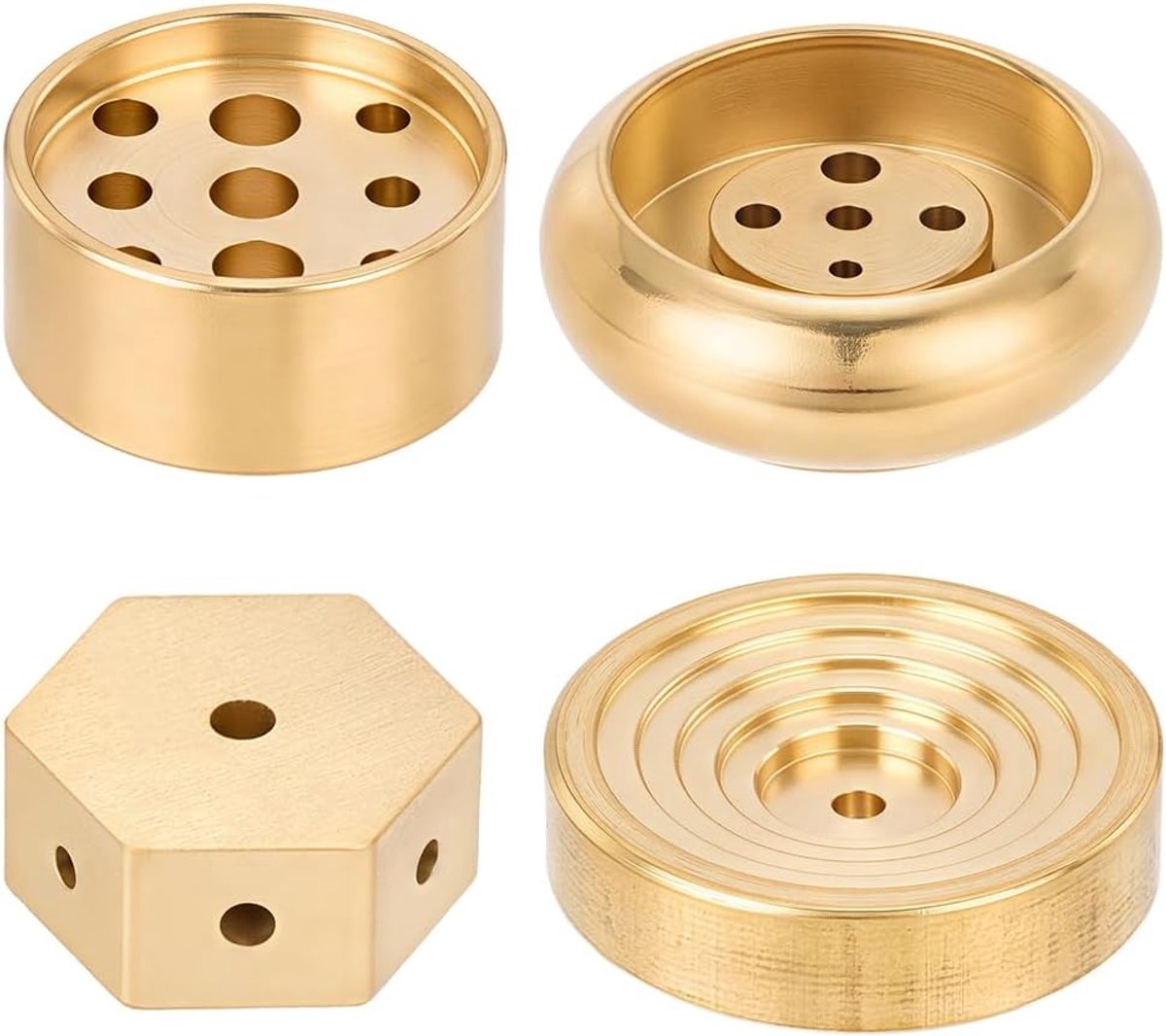 Wierookhouder set 4 stuks - Messing - Delicaat ontwerp - Perfect voor meditatie - ShopVlot