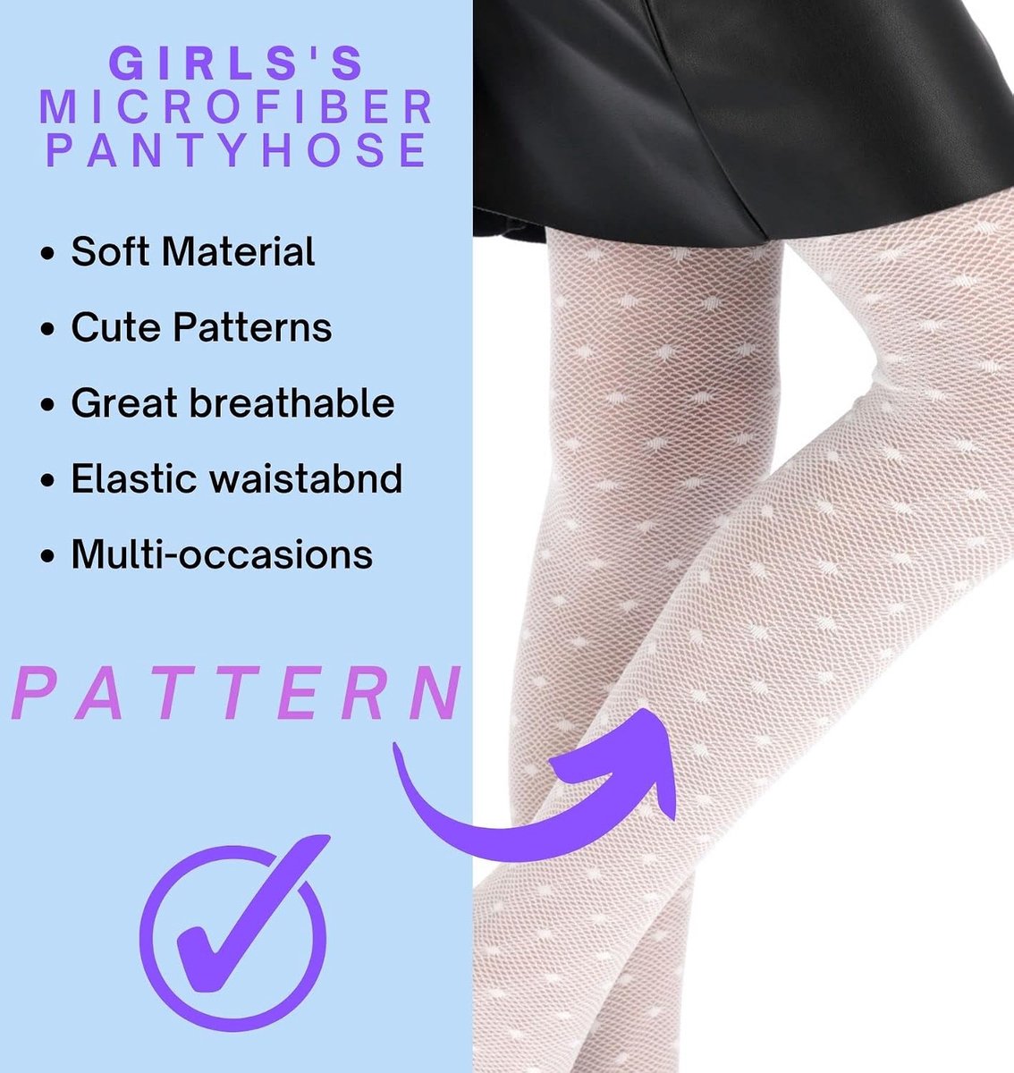 Meisjesmaillot 6-13 jaar - witte microvezel - zachte patronen - ideaal voor schooluniform - ShopVlot