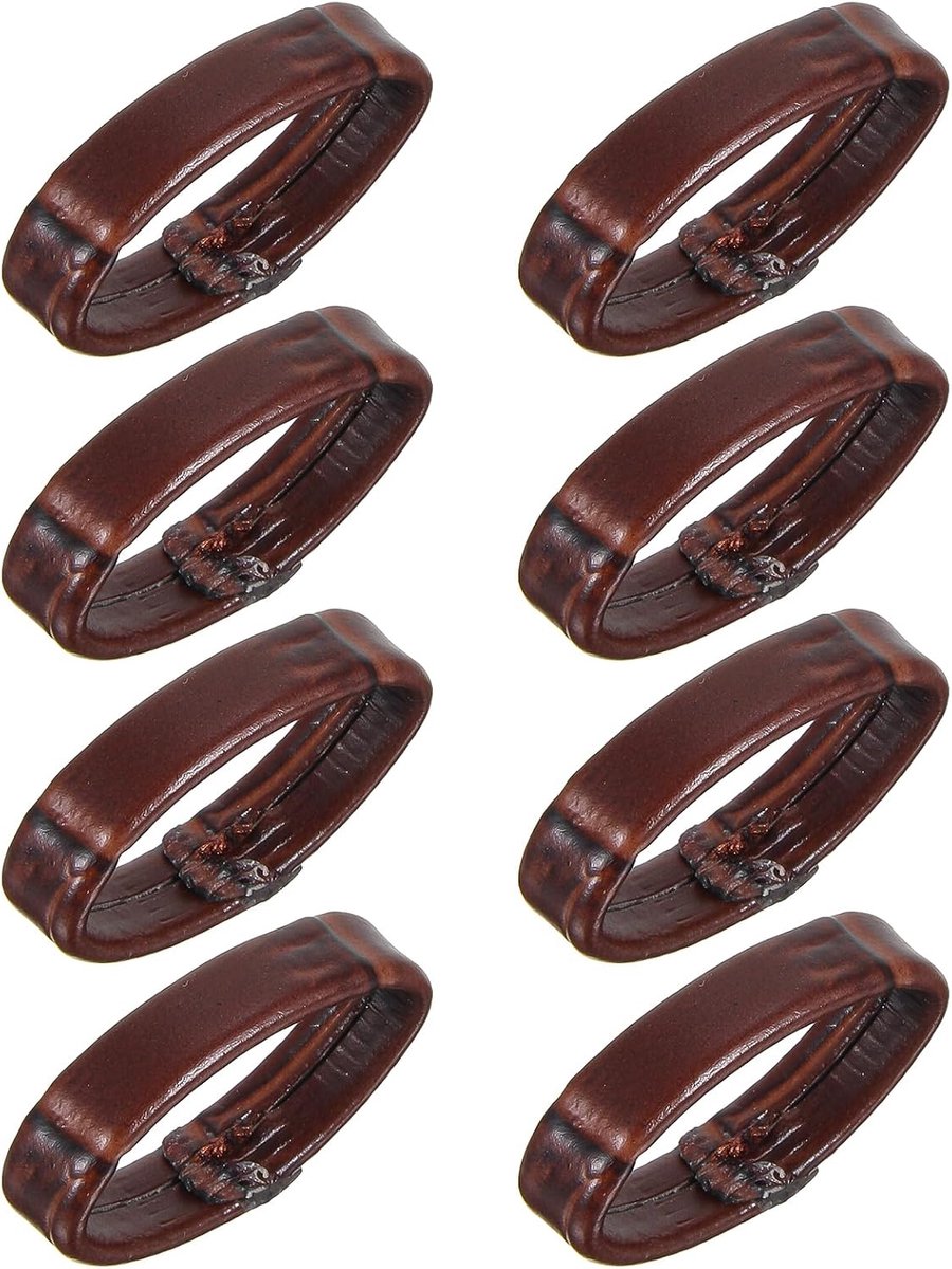 Horlogeband houder - lichtbruin leer - 8-pack - universele pasvorm - houdt horlogebanden op hun plaats - ShopVlot