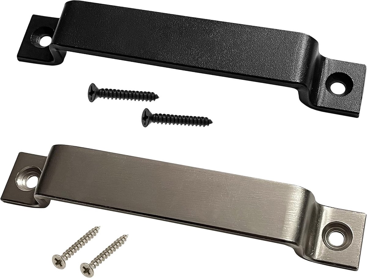 Metal handgrepen set van 4 - 2,5 x 16 cm - stevig - ideaal voor meubels - ShopVlot