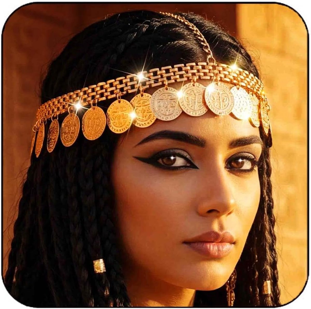 Gold Sequin Headchain, Boho Tassel Hair Chain Headpiece Festival Costume Hair Accessories for Women - ShopVlot