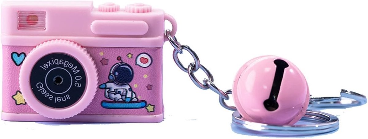 Mini Camera Ketting - Sleutelhanger Camera - Fotografie Accessoire - Licht en Geluid - 5.2cm x 3.3cm - Multicolor