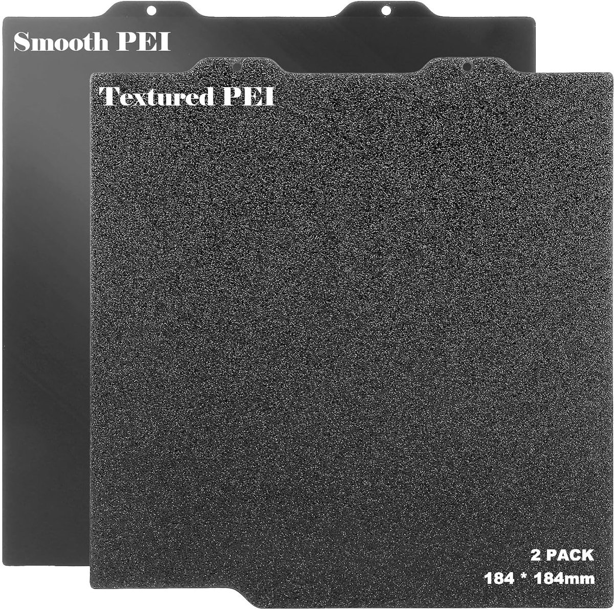 2 Stuks 3D Printer Bouwplaat, 184 x 184 mm PEI Veerstaalplaat Dubbelzijdige Printplaat Glad PEI en Structuur voor 3D - ShopVlot