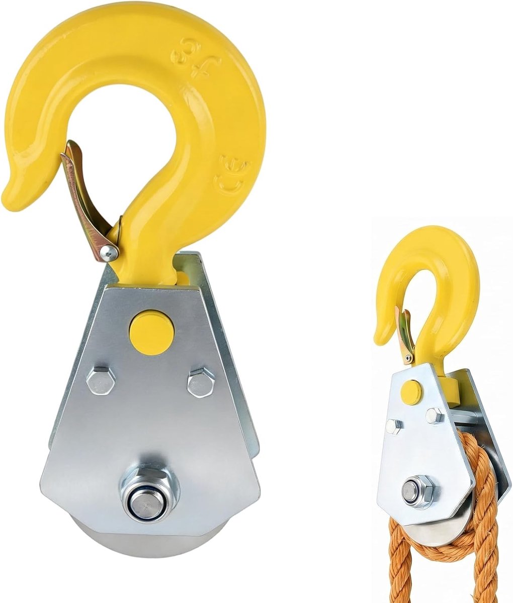 3T katrol met kogellagers en haken, voor 10 mm touwen, staalkabel - ShopVlot