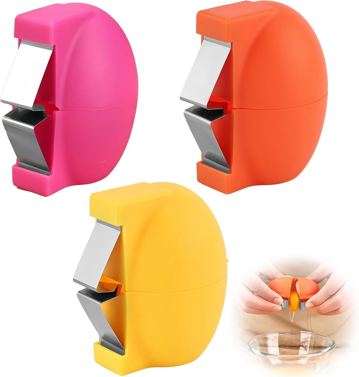 6PCS Egg Cracker Tool, 2026 New Easy Egg Opener for Shell-Free Cooking, Handheld No Mess Egg Separator Gadget - ShopVlot