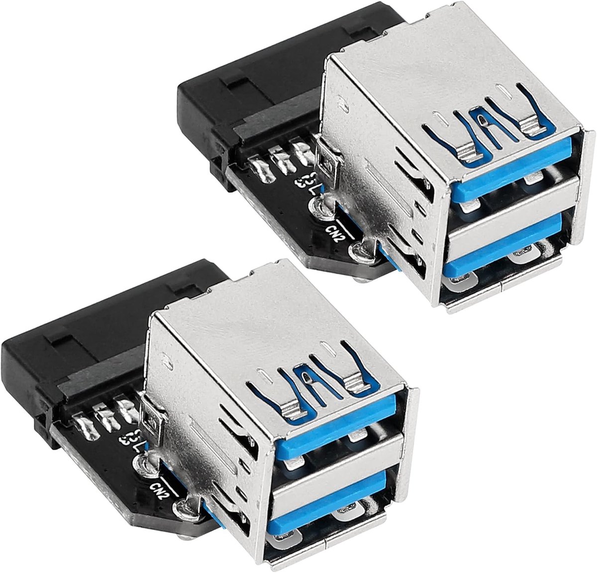 CERRXIAN 2PCS 19Pin to Dual USB 3.0 A Adapter, Desktop Motherboard 19/20Pin Prot to Dual USB 3.0 Female Connector - ShopVlot