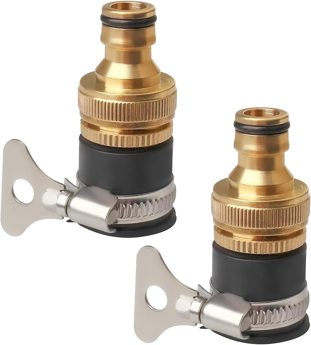2 stuks universele kraanaansluiting, 1/2 inch 3/4 inch messing slangkoppeling, slangaansluiting, slangadapter met - ShopVlot