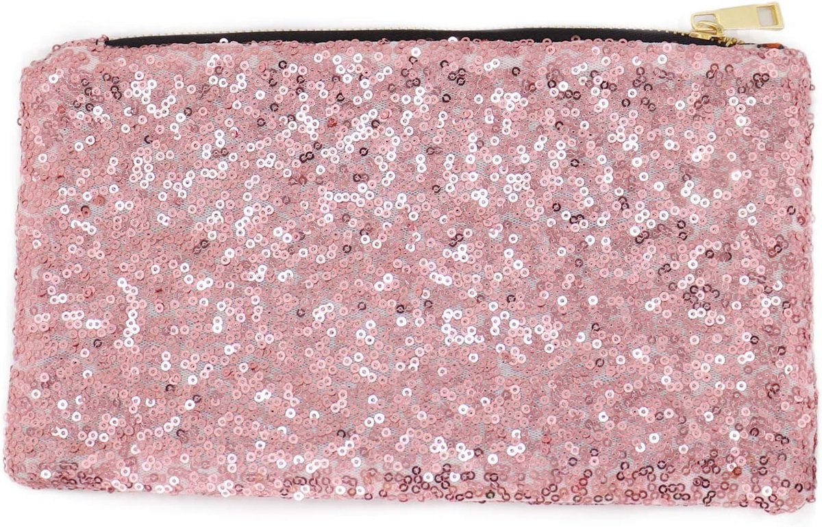 Pink Glitter Bag - 28x18 Cm - 10 Inch, Golden Pink - ShopVlot