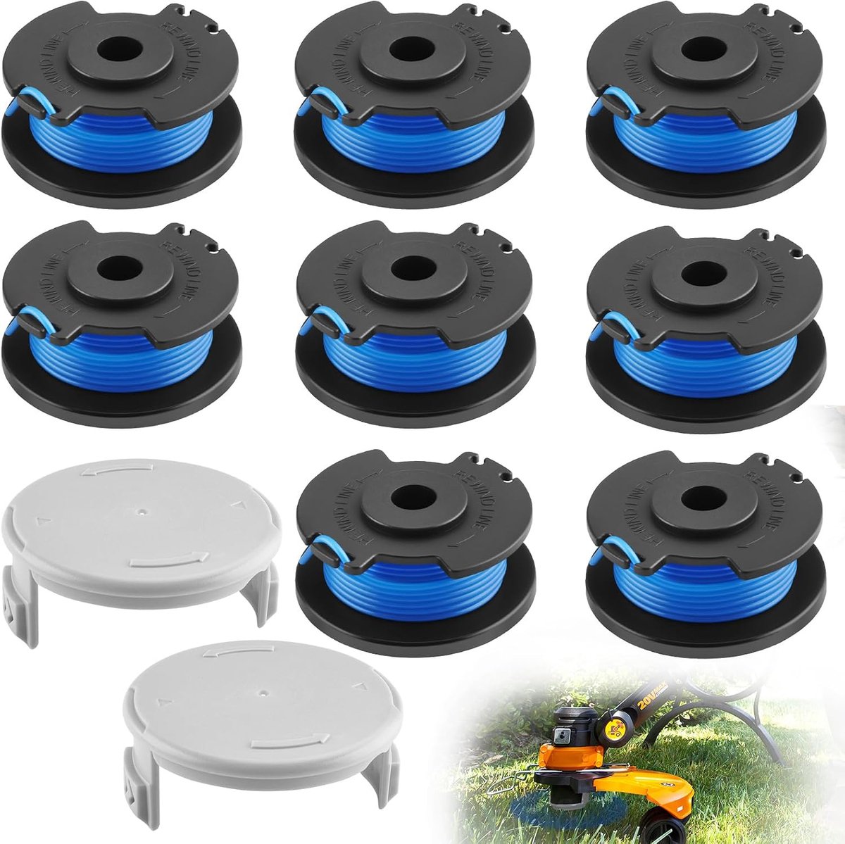 Grass Trimmer Spool, Pack of 10 Grass Trimmer Spools Suitable for Ryobi One + 18 V 24 V 40 V Grass Trimmer, 1.5 mm and - ShopVlot