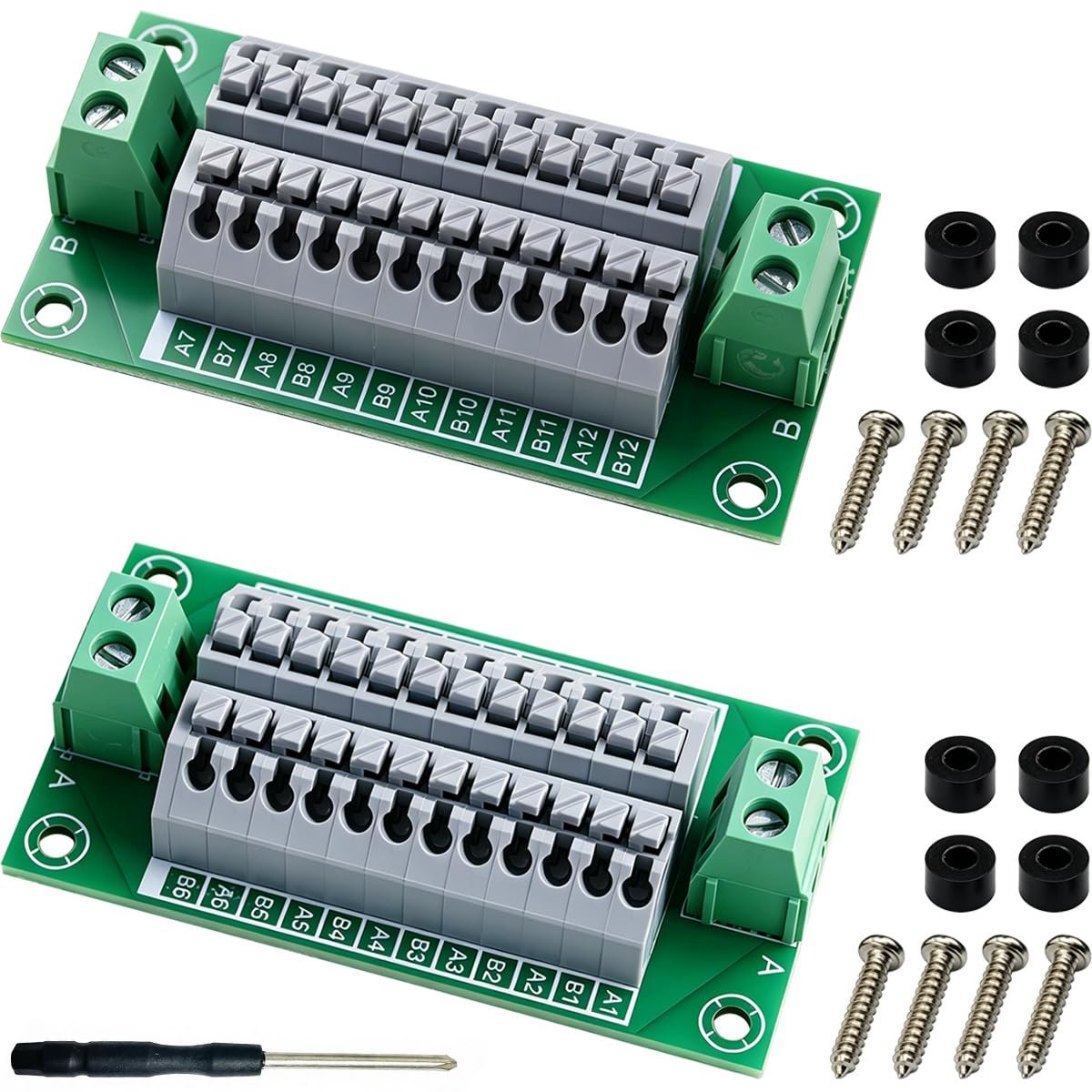 Distributor 2x12 power distributor 300V 10A 2 inputs with quick terminals with mounting material terminal block - ShopVlot