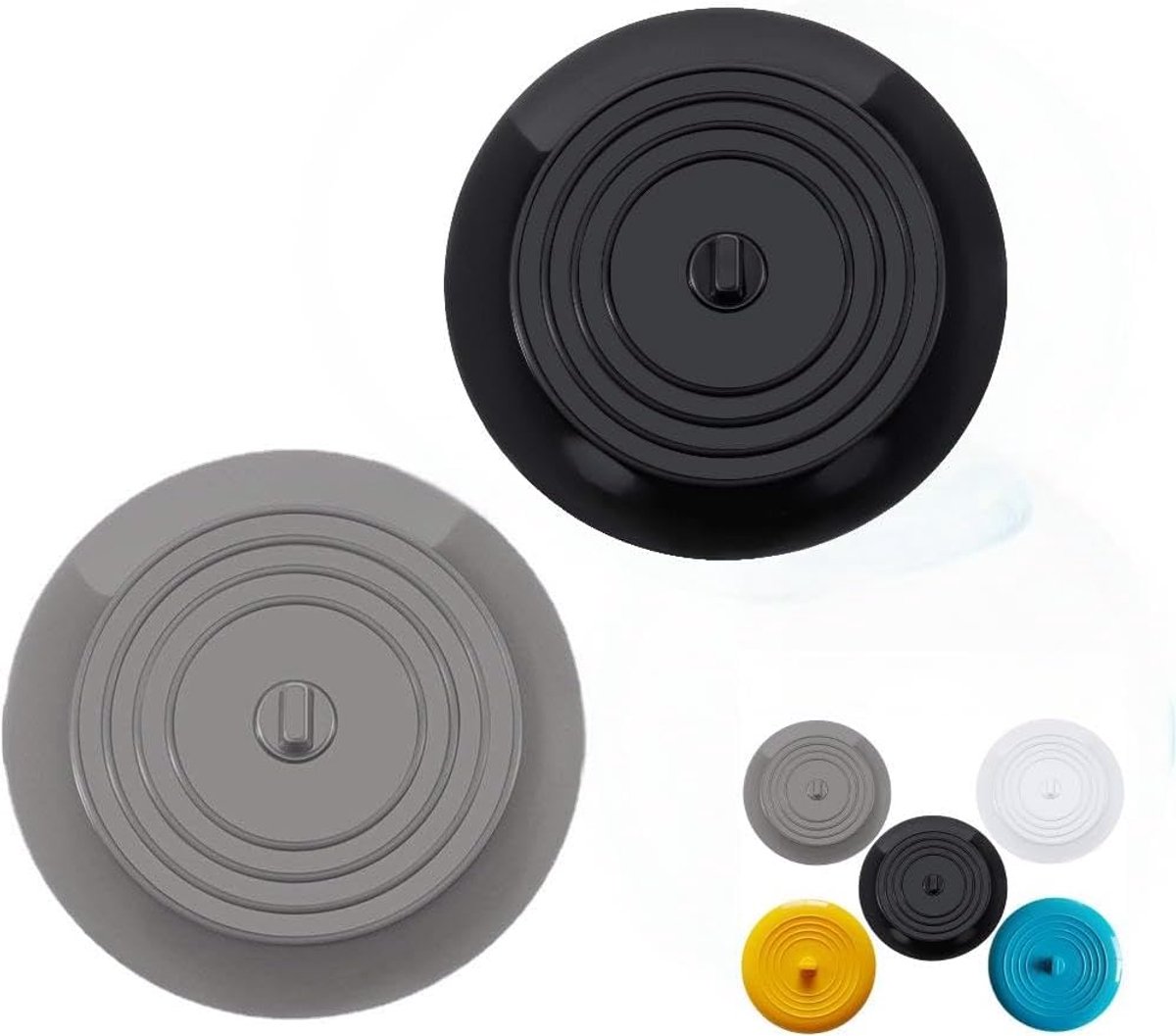 2Pcs Silicone Bath Stopper, Silicone Rubber Drain Plugs Diameter 15cm, Drain Stopper, Universal Sink for Kitchen and - ShopVlot
