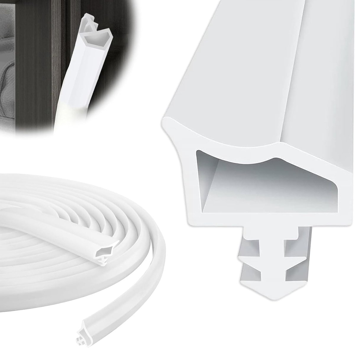 Door Seal, 20 m Door Seal, White, Door Seals, TPE Rubber, Door Seal, Sound Insulation Door Seal, Windproof - ShopVlot