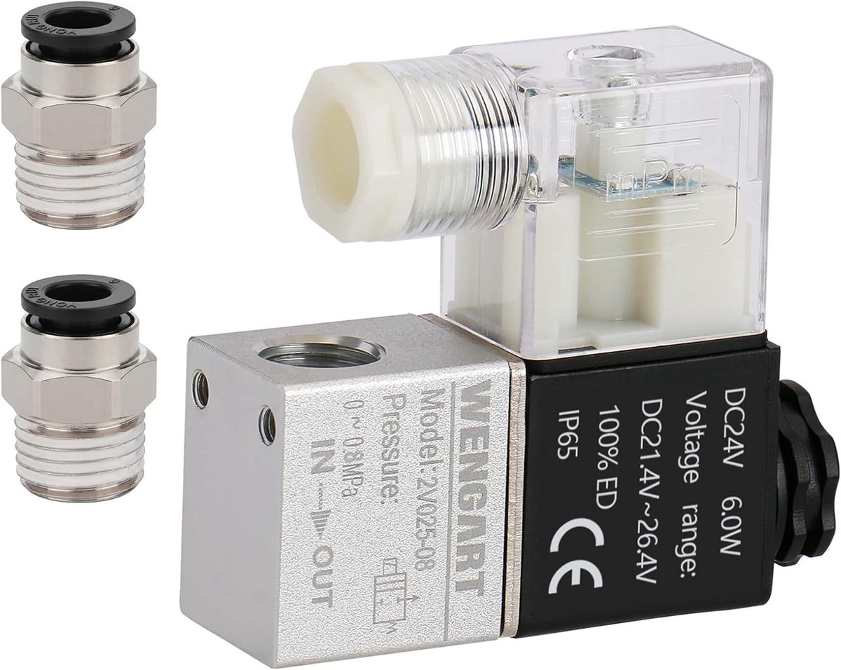 Wengart Pneumatic Solenoid Valve 1/4" PT 2V025-08, Single Coil Pilot-Operated Electric, 2 Position 2 Way for Powerful - ShopVlot