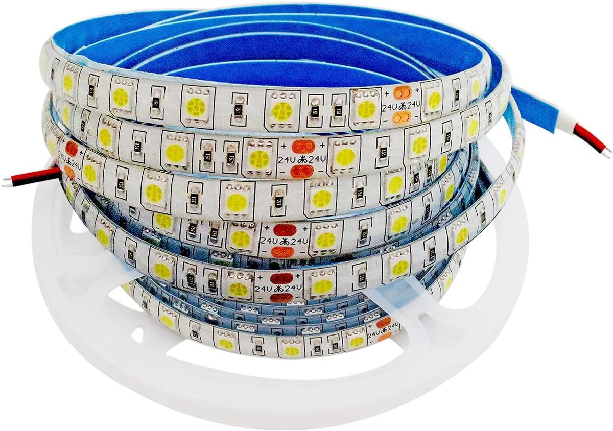 24V Led Strip, White 6000K 5M LED Strip Lights SMD 5050 IP65 Waterproof 300 LEDs Color changing LED light strip for - ShopVlot