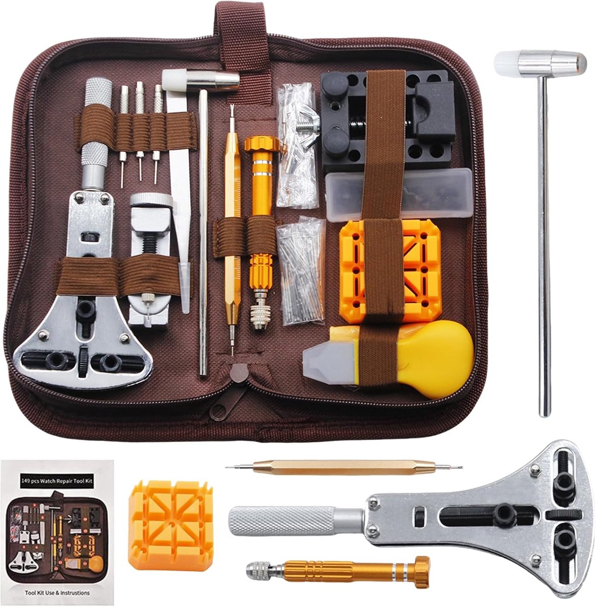 Professional Watchmaker Set, 149 Piece Watch Repair Kit, Watch Repair Kit for Battery Replacement and Watch Strap - ShopVlot