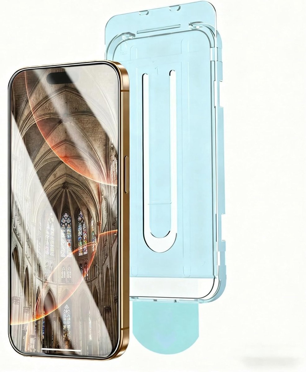 GOOGO Pantserglas voor iPhone 15 Pro Max, met montagehulp, 2 stuks - ShopVlot